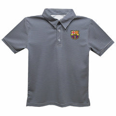 Barcelona Vive La Fete Youth Pencil Stripe Polo - Navy