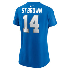 Amon-Ra St. Brown Detroit Lions Women's Player Name & Number T-Shirt Blue - Nike