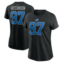 Aidan Hutchinson Detroit Lions Women's Player Name & Number T-Shirt Black - Nike