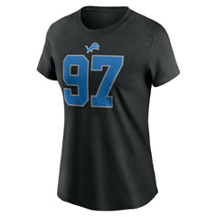 Aidan Hutchinson Detroit Lions Women's Player Name & Number T-Shirt Black - Nike