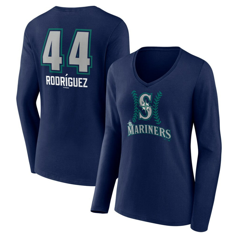 Julio Rodríguez Seattle Mariners Women's Name & Number Fastball V-Neck Long Sleeve T-Shirt discount