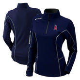 Los Angeles Angels Columbia Women's Omni-Wick Shotgun Quarter-Zip Pullover Top On Sale