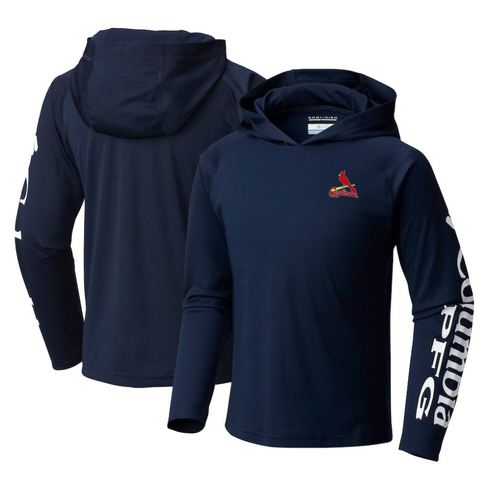 St. Louis Cardinals Columbia Youth Terminal Tackle Long Sleeve Hoodie T-Shirt On Sale