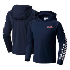 Atlanta Braves Columbia Youth Terminal Tackle Long Sleeve Hoodie T-Shirt for sale