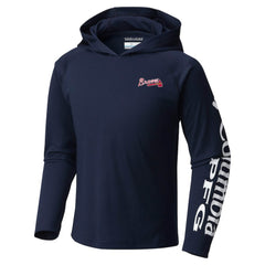 Atlanta Braves Columbia Youth Terminal Tackle Long Sleeve Hoodie T-Shirt for sale