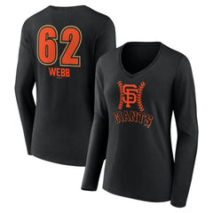 Logan Webb San Francisco Giants Women's Name & Number Fastball V-Neck Long Sleeve T-Shirt Clearance