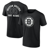 Boston Bruins Personalized Name & Number Monochrome T-Shirt Black