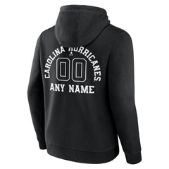 Carolina Hurricanes - Personalized Name & Number Monochrome Pullover Hoodie Black