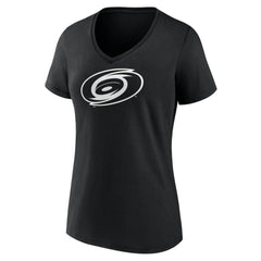 Carolina Hurricanes - Women's Personalized Name & Number Monochrome V-Neck T-Shirt Black