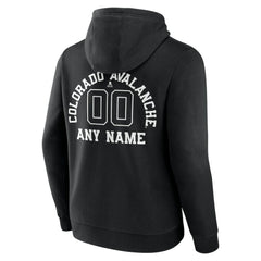 Colorado Avalanche - Personalized Name & Number Monochrome Pullover Hoodie Black
