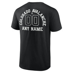 Colorado Avalanche - Personalized Name & Number Monochrome T-Shirt Black