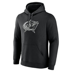 Columbus Blue Jackets - Personalized Name & Number Monochrome Pullover Hoodie Black