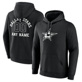 Dallas Stars - Personalized Name & Number Monochrome Pullover Hoodie Black