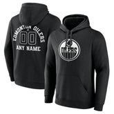 Edmonton Oilers - Personalized Name & Number Monochrome Pullover Hoodie Black