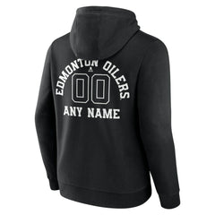 Edmonton Oilers - Personalized Name & Number Monochrome Pullover Hoodie Black