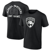Florida Panthers - Personalized Name & Number Monochrome T-Shirt Black