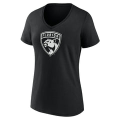 Florida Panthers - Women's Personalized Name & Number Monochrome V-Neck T-Shirt Black