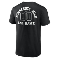 Minnesota Wild - Personalized Name & Number Monochrome T-Shirt Black
