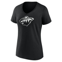 Minnesota Wild - Women's Personalized Name & Number Monochrome V-Neck T-Shirt Black