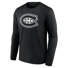 Montreal Canadiens - Personalized Name & Number Monochrome Long Sleeve T-Shirt Black