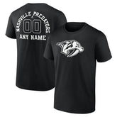 Nashville Predators - Personalized Name & Number Monochrome T-Shirt Black