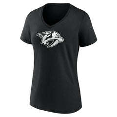 Nashville Predators - Women's Personalized Name & Number Monochrome V-Neck T-Shirt Black