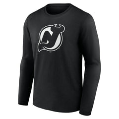 New Jersey Devils - Personalized Name & Number Monochrome Long Sleeve T-Shirt Black