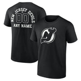 New Jersey Devils - Personalized Name & Number Monochrome T-Shirt Black