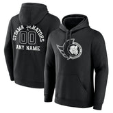 Ottawa Senators - Personalized Name & Number Monochrome Pullover Hoodie Black