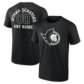 Ottawa Senators - Personalized Name & Number Monochrome T-Shirt Black