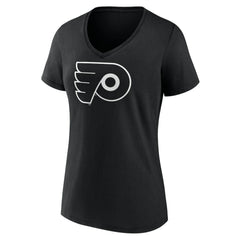 Philadelphia Flyers - Women's Personalized Name & Number Monochrome V-Neck T-Shirt Black