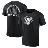 Pittsburgh Penguins Personalized Name & Number Monochrome T-Shirt Black