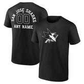 San Jose Sharks - Personalized Name & Number Monochrome T-Shirt Black