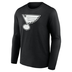 St. Louis Blues - Personalized Name & Number Monochrome Long Sleeve T-Shirt Black