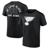 St. Louis Blues - Personalized Name & Number Monochrome T-Shirt Black