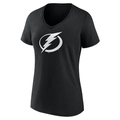Tampa Bay Lightning - Women's Personalized Name & Number Monochrome V-Neck T-Shirt Black