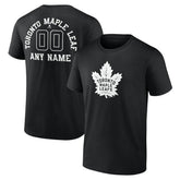 Toronto Maple Leafs - Personalized Name & Number Monochrome T-Shirt Black