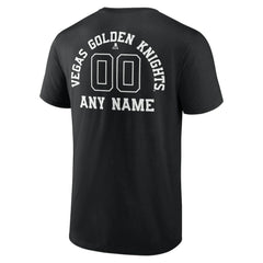 Vegas Golden Knights Personalized Name & Number Monochrome T-Shirt Black