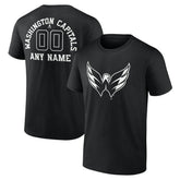 Washington Capitals Personalized Name & Number Monochrome T-Shirt Black