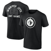 Winnipeg Jets - Personalized Name & Number Monochrome T-Shirt Black