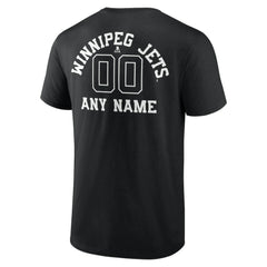 Winnipeg Jets - Personalized Name & Number Monochrome T-Shirt Black