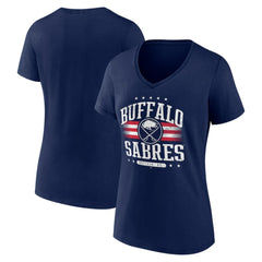 Buffalo Sabres - Women's Americana Team V-Neck T-Shirt Navy