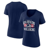 Colorado Avalanche - Women's Americana Team V-Neck T-Shirt Navy