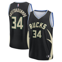 Fanatics - Giannis Antetokounmpo Milwaukee Bucks Fast Break Replica Player Jersey - Statement Edition - Black