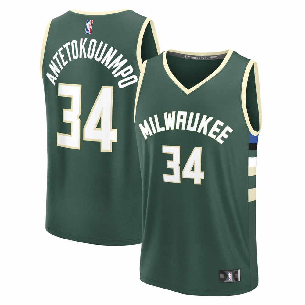Fanatics - Giannis Antetokounmpo Milwaukee Bucks Youth Fast Break Replica Player Jersey - Icon Edition - Hunter Green
