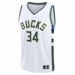 Fanatics - Giannis Antetokounmpo Milwaukee Bucks Youth Fast Break Replica Player Jersey - Association Edition - White