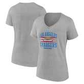 Los Angeles Chargers Women's Americana Team V-Neck T-Shirt Gray - NFL