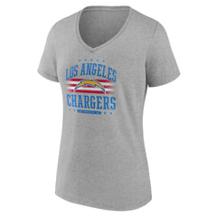 Los Angeles Chargers Women's Americana Team V-Neck T-Shirt Gray - NFL
