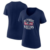 Baltimore Ravens Women's Americana Team V-Neck T-Shirt Navy - NFL