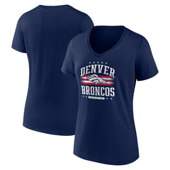 Denver Broncos Women's Americana Team V-Neck T-Shirt Navy - NFL